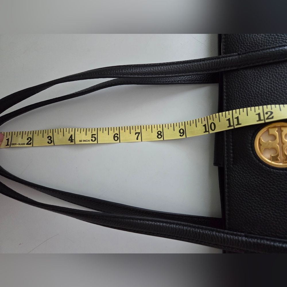 NWOT! Tory Burch Carson Black Leather Tote Bag - Picture 11 of 13